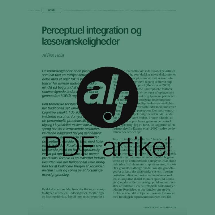 Perceptiel integration og læsevanskeligheder