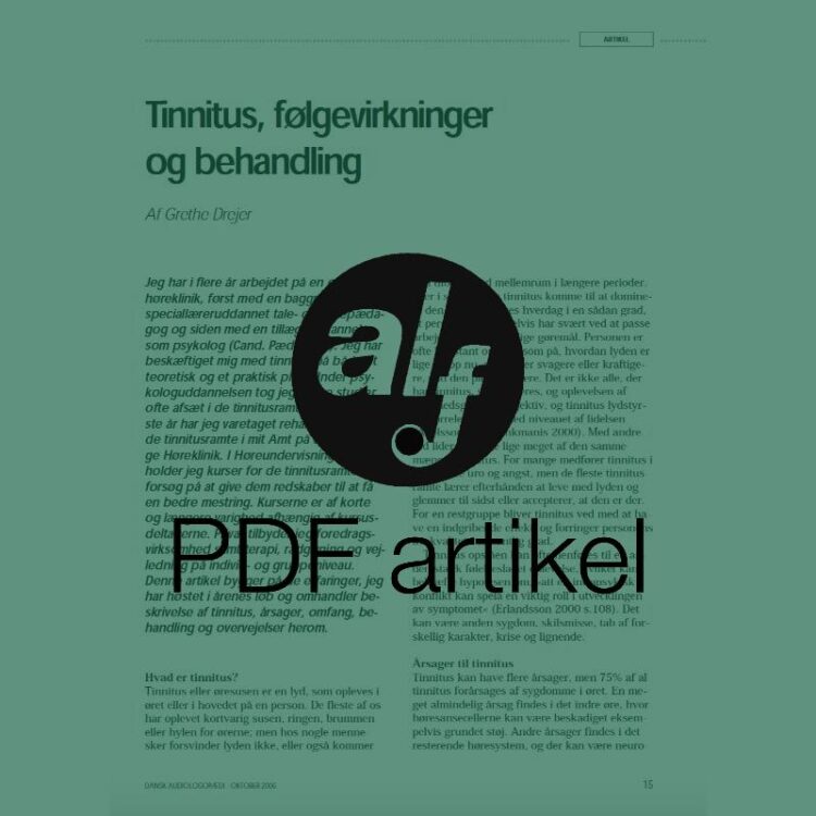 Tinnitus, følgevirkninger og behandling