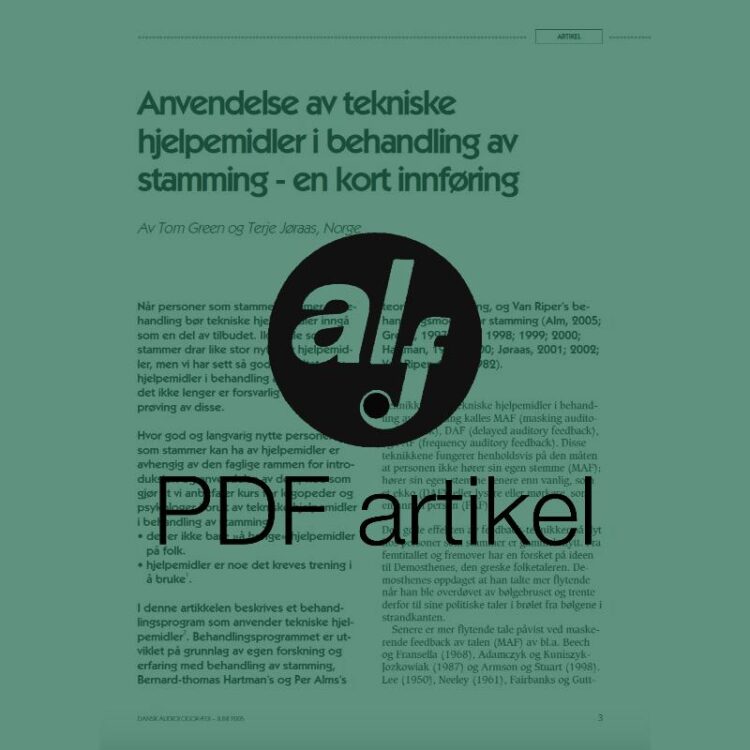 Anvendelse av tekniske hjelpemidler i behandling av stammning