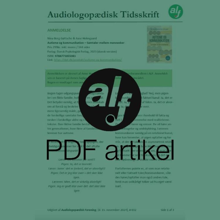 Anmeldelse af "Autisme og kommunikation" skrevet af Nina Berg Gøttsche & Aase Holmgaard