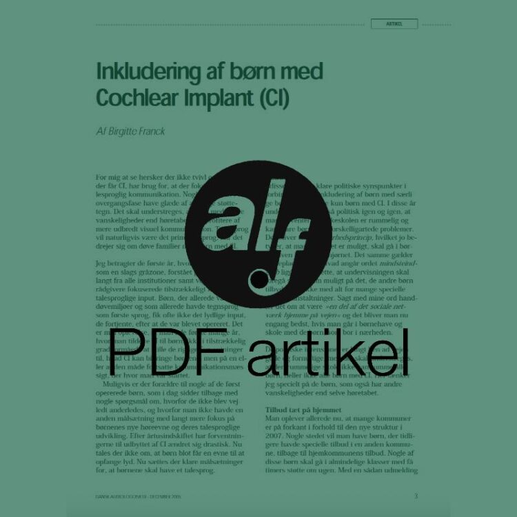 Inkludering af børn med Cochlear Implant (CI)