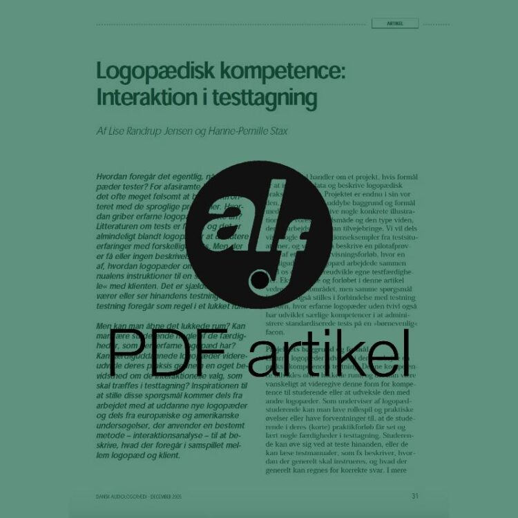 Logopædisk kompetence - Interaktion i testtagning