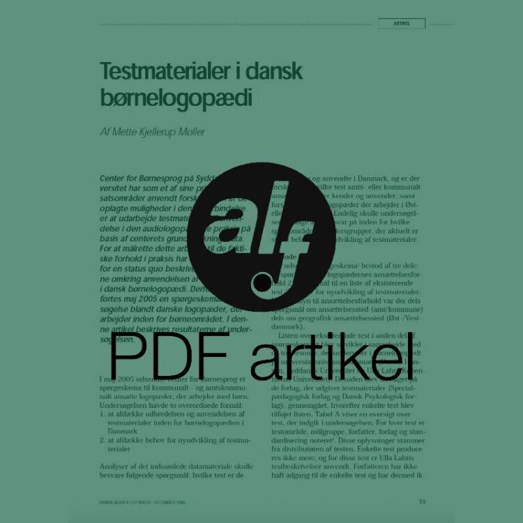 Testmaterialer i dansk børnelogopædi