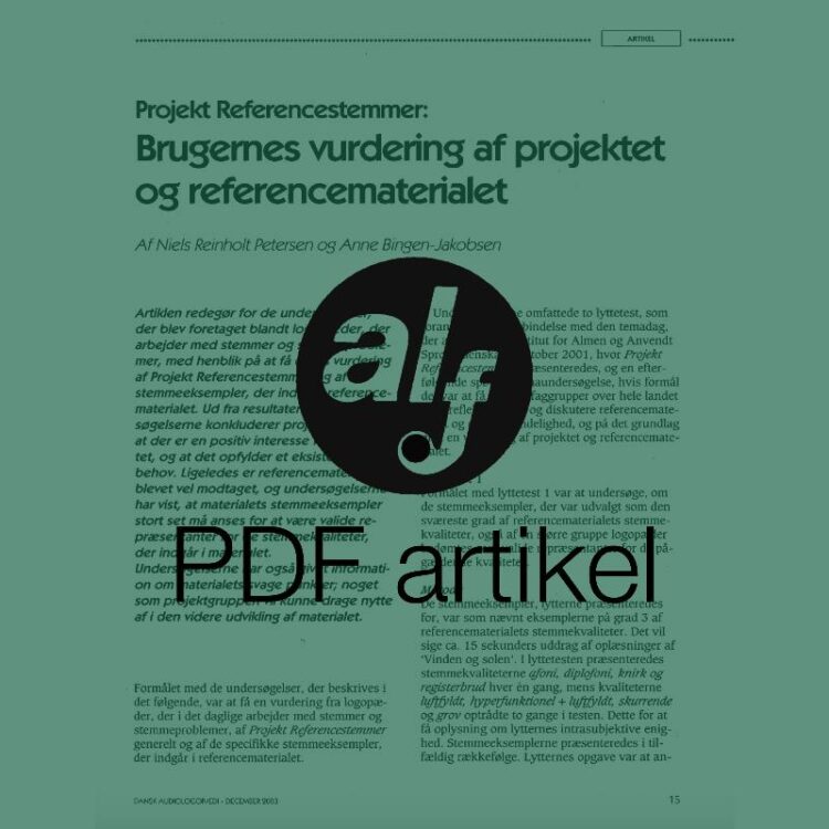 Projekt Referencestemmer - Brugernes vurdering af projektet og referencematerialet