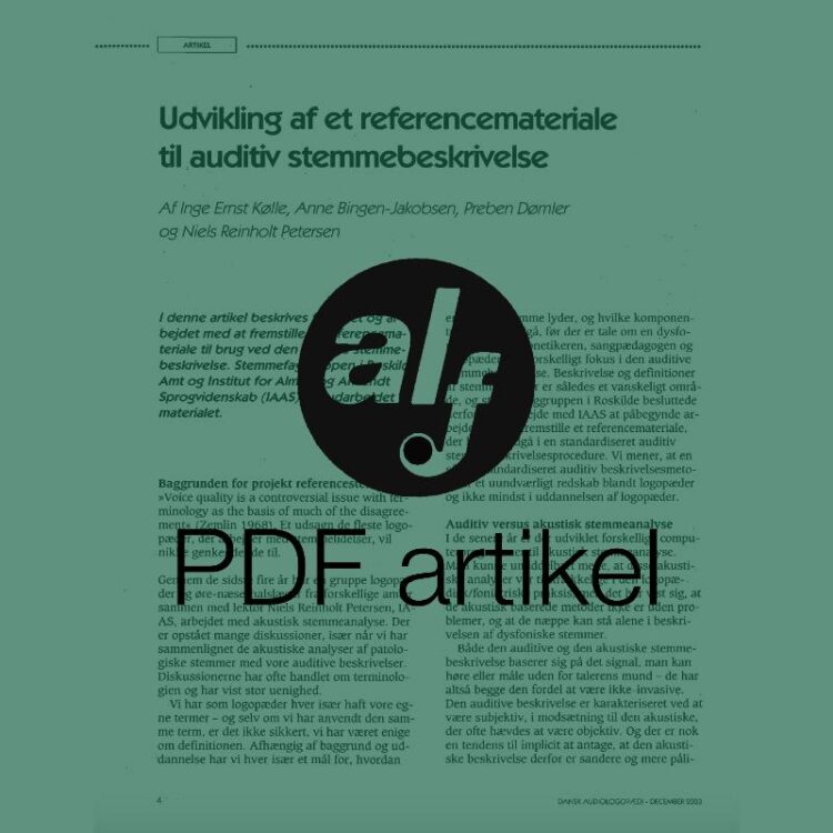 Udvikling af et referencemateriale til auditiv stemmebeskrivelse