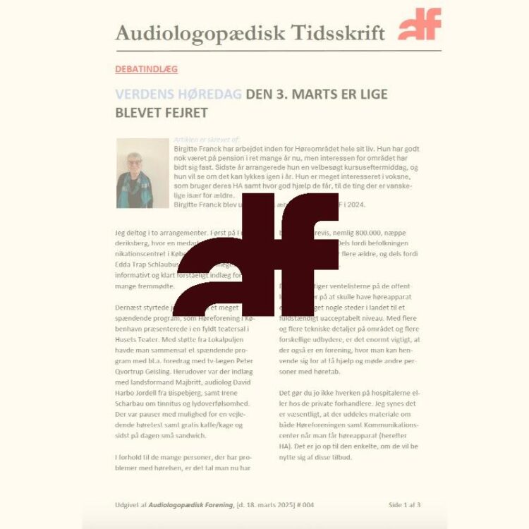 Verdens Høredag den 3. marts er lige blevet fejret