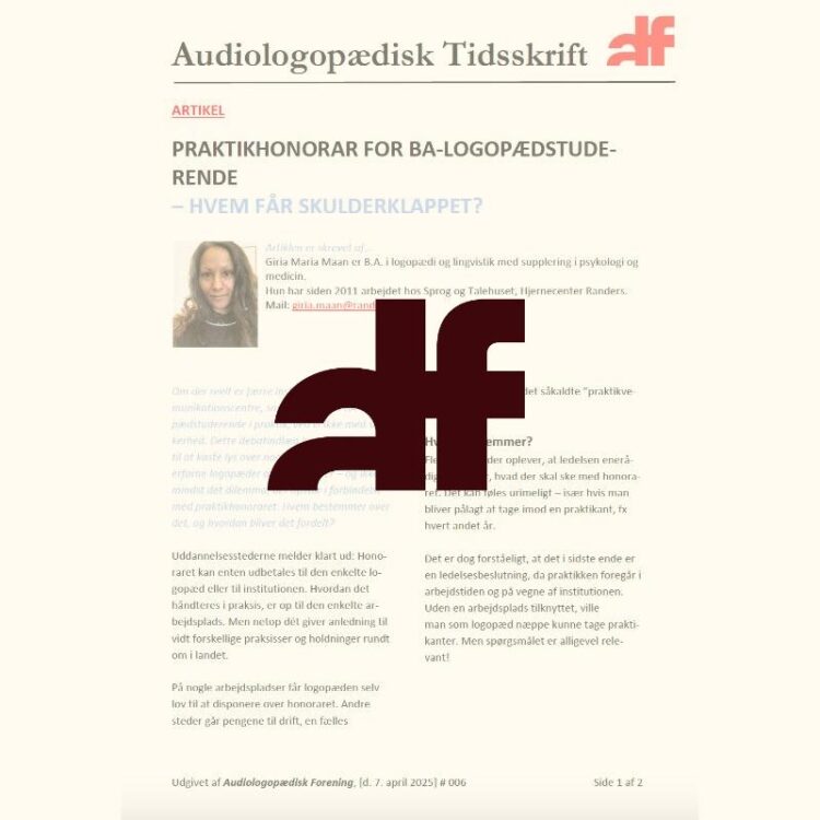 Praktikhonorar for BA-logopædstuderende – hvem får skulderklappet?